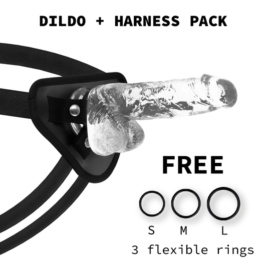X Ray Harness + Clear Cock With Balls 18.5 Cm -O 3.8 Cm | Niks.fi verkkokauppa