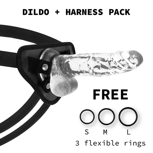 X Ray Harness + Clear Cock With Balls 20 Cm -O 4.5 Cm | Niks.fi verkkokauppa