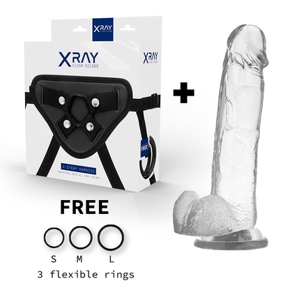 X Ray Harness + Cock With Balls 22 Cm -O 4.6 Cm | Niks.fi verkkokauppa