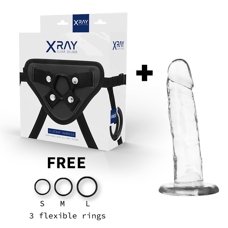 X Ray Harness + Clear Cock 18 Cm -O 4 Cm | Niks.fi verkkokauppa