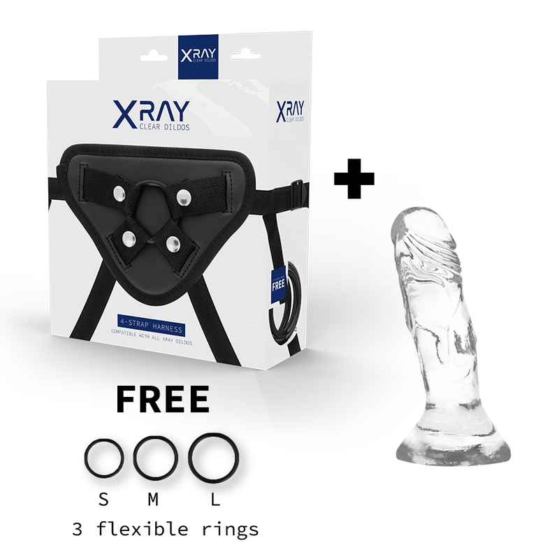 X Ray Harness + Clear Cock 12 Cm -O 2.6 Cm | Niks.fi verkkokauppa