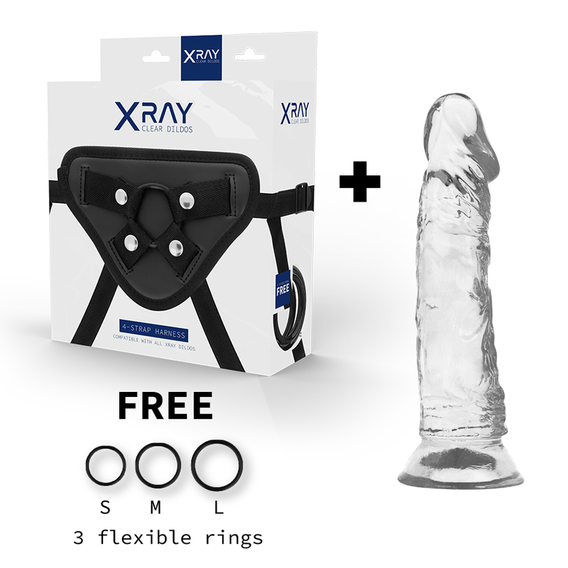 X Ray Harness + Clear Cock 19 Cm -O 4 Cm | Niks.fi verkkokauppa