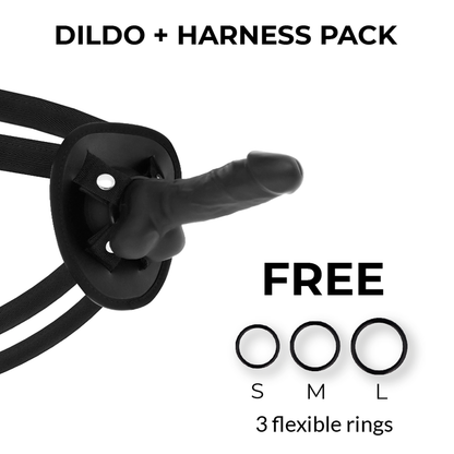 Cock Miller Harness + Silicone Density Cocksil Articulable Black 13 Cm | Niks.fi verkkokauppa