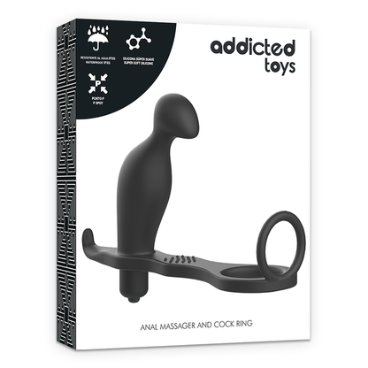 Addicted Toys Anal Plug With Black Silicone Ring 12 Cm | Niks.fi verkkokauppa