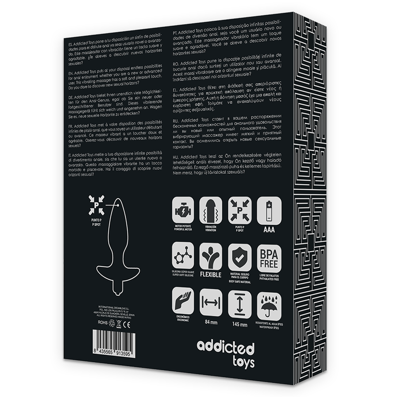 Addicted Toys Massager Plug Anal With Vibration Black | Niks.fi verkkokauppa
